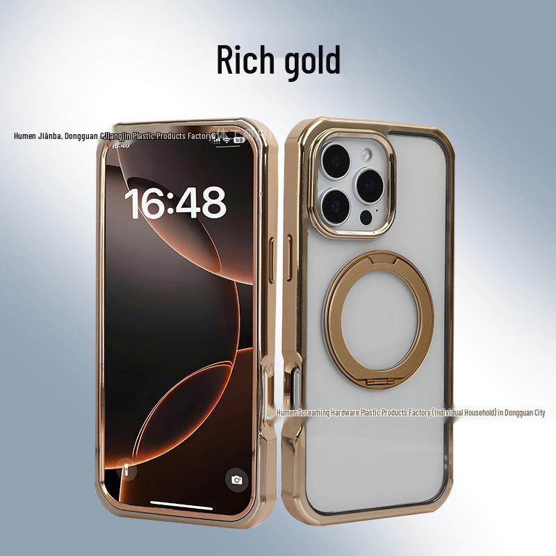 Apple 16 Pro Max Magnetic Rotating Stand Electroplated Anti-drop Case iPhone 14 Pro