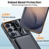 With Card Holder Sliding Camera Cover And Stand For Samsung Galaxy S26 Ultra Phone Case, Anti-Fall PC+TPU Wallet Case-Black
