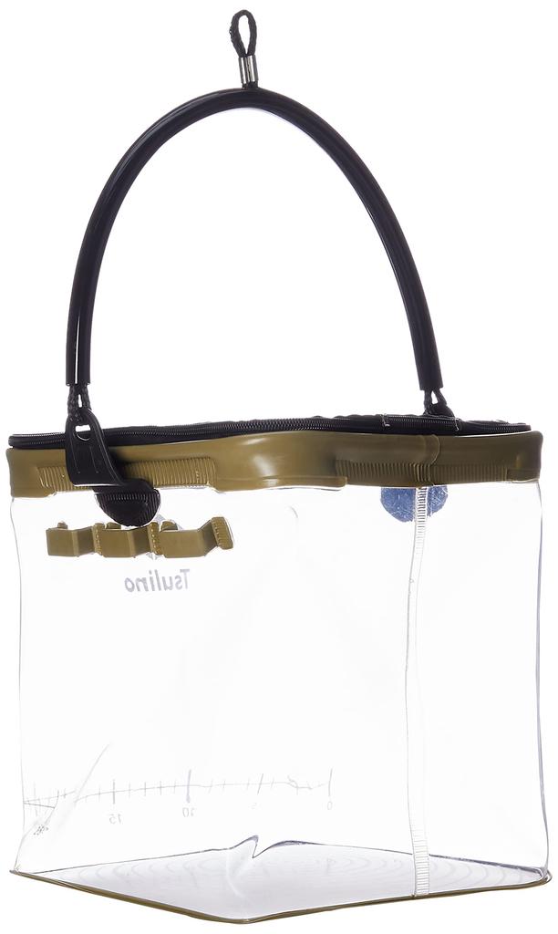 Tsurino See-Through Memory Bucket 24cm Khaki
