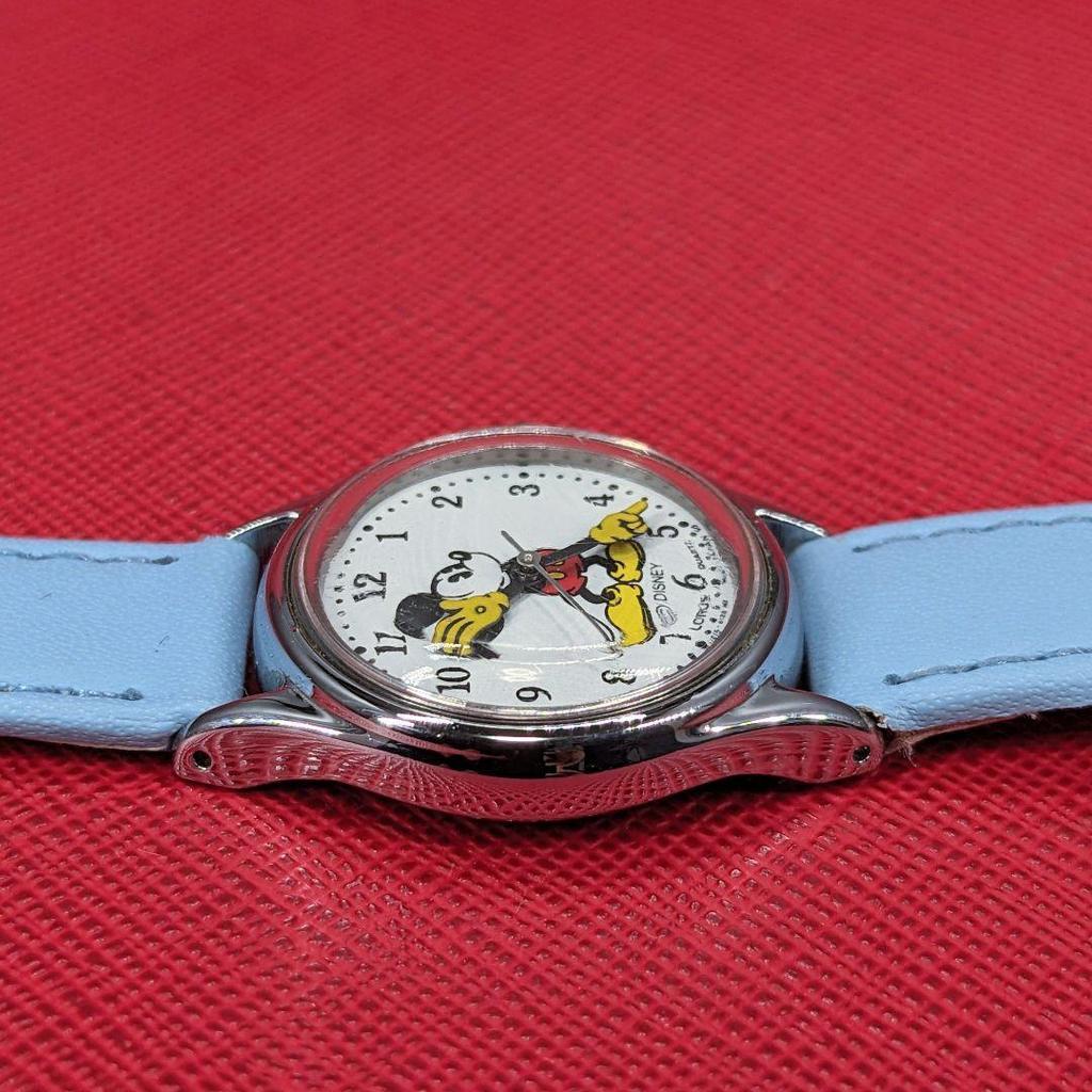 Used LORUS Mickey Watch Ladies Blue Leather Belt