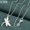 925 Sterling Silver Wedding Gift Dragonfly Pendant Necklace Fashion Jewelry