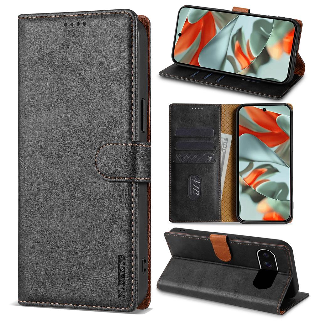 Luxury Leather Wallet Case For Google Pixel 9 10 Pro XL 10Pro 9Pro 8 7 6 Pro 9A 8A 7A 6A Business Magnetic Flip Card Slots Cover