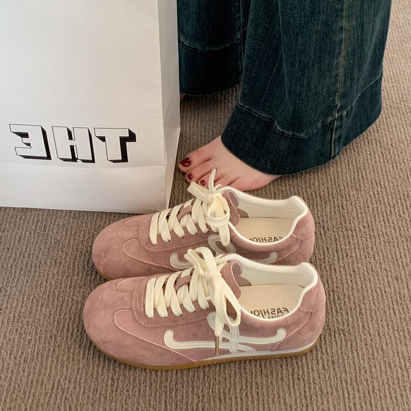 Rote deutsche Trainingsschuhe Damen 2025 neue Frühling Flache Schuhe Lässige Sportschuhe Leicht und nicht ermüdend Forrest Gump Schuhe Damen