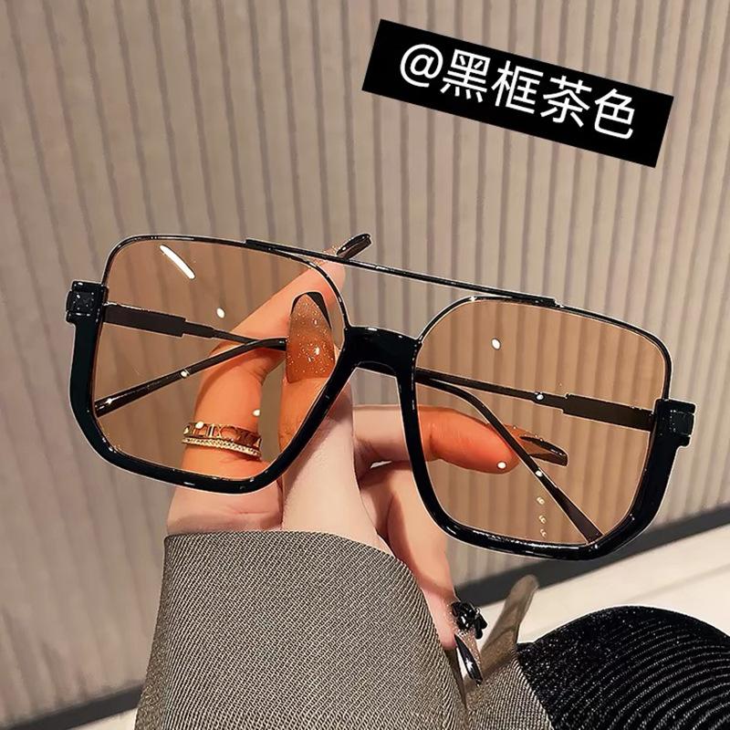 

New Fashion Designer Sunglasses Semi-Rimless Double Bridge Sun Glasses Women Uv Protection Sunglasses Man
