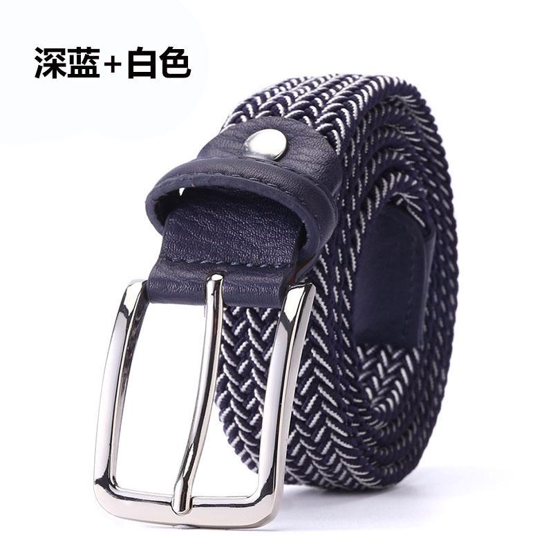 Non-Porous Non-Punching Men'S Canvas Belt Elastic Elastic Woven Belt Female Trendy Student Belt
