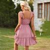 Women Summer Casual Sleeveless Off Shoulder Camisole Dress High Waist A-Line Strapless Short Dresses Solid Color Spring S-XL