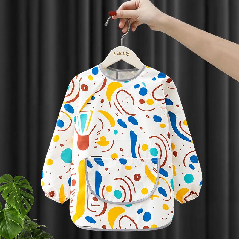 Kids Waterproof Painting Apron Sleeveless & Long Sleeve Smock Toddler Eating Bib Baby Art Craft Overall