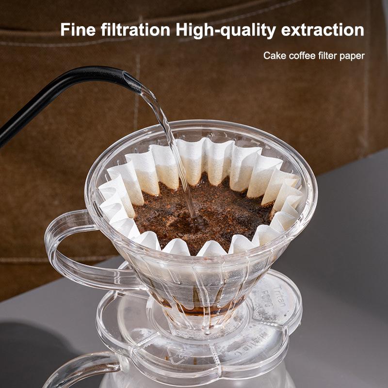 50 ks Kávový filtrační papír Dřevitá buničina Kapkový typ Papír Papírový košíček na dort Příslušenství k čajovému sítku Nástroj Kuchyňské náčiní
