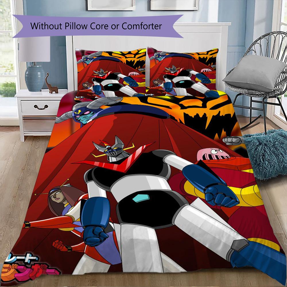 Retro Robot Pattern Bedding,Quilt Set Quilt Cover Pillowcase Home Birthday Gift (1*duvet Cover+2*pillowcase,without core)SSJT0917283