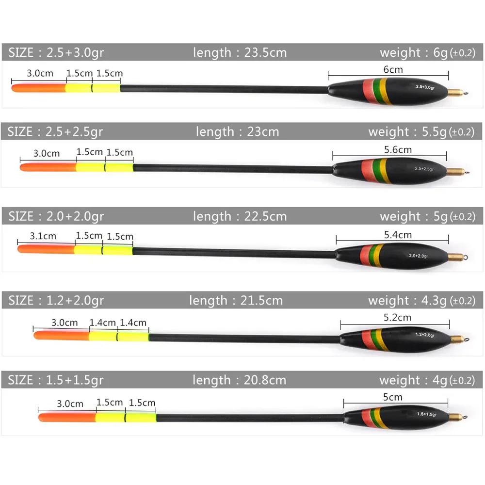 High Sensitivity Wood Fishing Bobbers Kit 15pcs Multipurpose Floats Fish Feed Durable Accessories