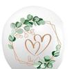 Wedding Balloons 12 Inch White Balloons with Hearts Eucalyptus Prints Romantic Balloons for Wedding Engagement Registry Office Marriage Decoration