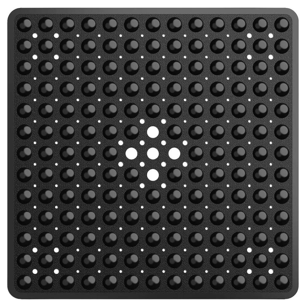 1pc Square PVC Bath Mat, 21x21in, Non-slip Shower Mat with Draining Hole And Powerful Suction Cups, Anti-slip, Machine Washable