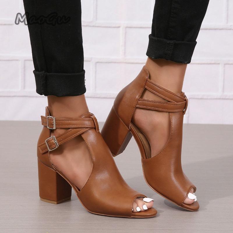 Fashion Sandals Women Comfortable Dress Shoes Women Soft Sole Thick High Heel Sandals Fashion Open Toe Shoes Woman 2025 Trend Sandalias