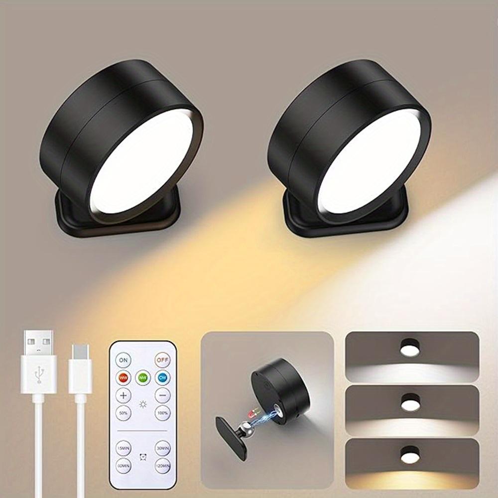 Magnetische LED-Wandleuchte, wiederaufladbare Leseleuchten, 360°-Drehung, Touch-Fernbedienung, Schrankstrahler, Nachtlampe