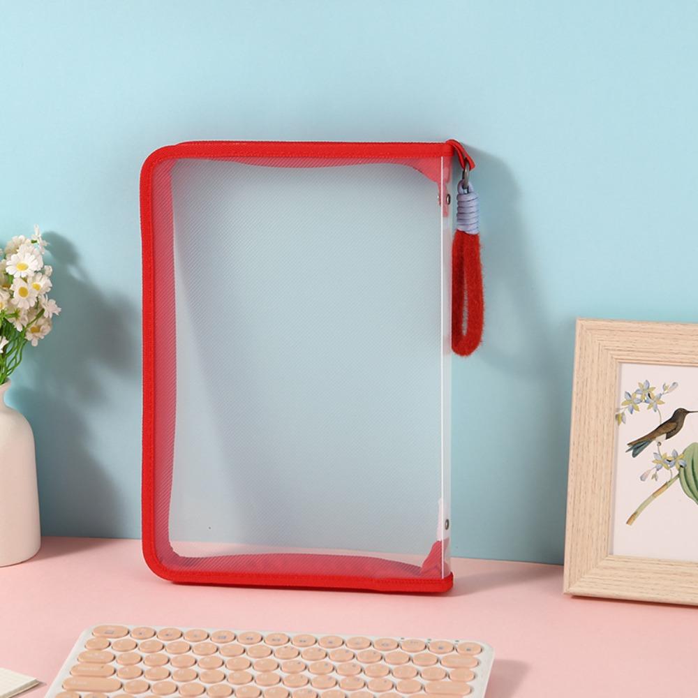 

Саржеві сумки для підручників Прозорий тестовий контейнер для зберігання паперу Creativiti Сумка для документів на блискавці червоний