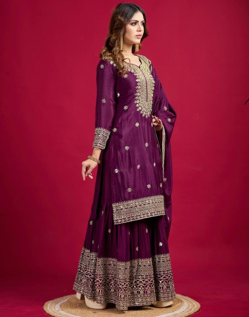 Women Indian Pakistani Salwar Kameez Sharara Set Bollywood Party Wear Ethnic Palazzo Suit