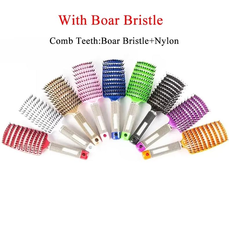 Factory  Curved Vent Brush Curly Bristle Nylon Brush Wet and Dry Detangling Massage Hair Comb