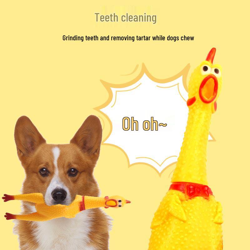 Schreiendes Huhn Hundespielzeug - Einzigartiges Vokalisiertes Huhn 6"