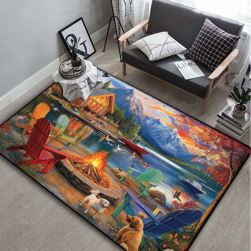 Autumn Country Store Truck Area Rug, Farm Decor Mat