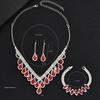 Bridal Wedding Dress Necklace Earrings Bracelet Set Clavicle Chain Three-Piece Set