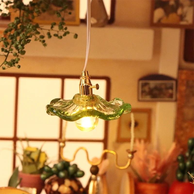 Chandelier Model Elegant Ceiling Light Miniature Lamp Model Accessories Role Play Furnishings Lighting Toy Doll House