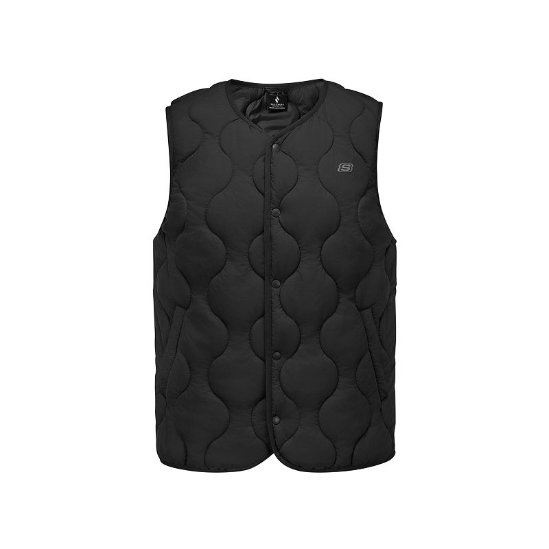 Skechers Logo Solid Color Simple Single-Breasted Vest Unisex vests L425U092-0018 M