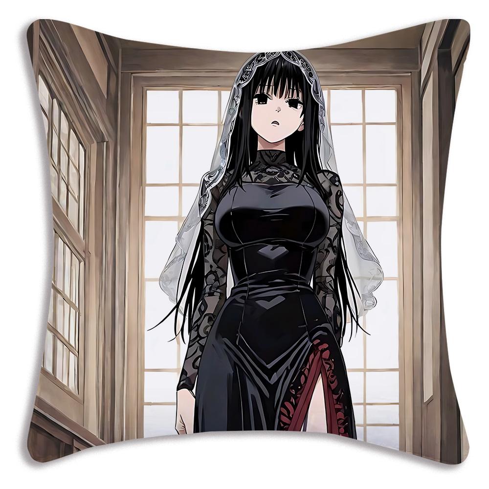 Anime Sakamotos Days Pillow Covers Cartoon Sofa Decorative Home Double-sided Printing Short Plush Cute Cushion Cover