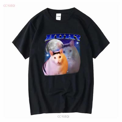 Funny Meme Huh Cat T Shirt Vintage Washed Versatile Comfortable Breathable Streetwear Stretched Designer Clothes Fashion Casual