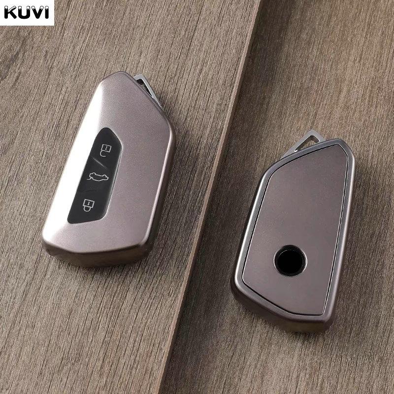 

Gun Grey Car Key Case For Vw Volkseagen Golf 8 Mk8 Id.3 Id.4 Cupra Skoda Octavia A8 Seat Leon Mk4 Formentor Tarraco