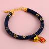 Pet Collar Chinese Style Decorative Skin Friendly Adjustable Cat Dogs Necklace Collar with Pendant Bell for Festival