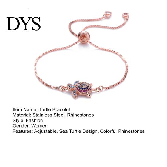 Modisches Armband Schildkröte Verstellbar Glänzend Bunt Strasssteine Funkelnd Geometrisch Dekorativ Geschenk Armreif Damen Mädchen Meer Zierlich Schmuck für Verabredungen