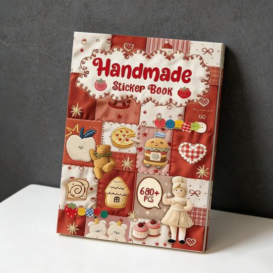 Kniha samolepek Realistická výšivková textura Samolepky Obsahuje 680 ks Roztomilé výřezové samolepky pro deníky Scrapbooking Plánovače