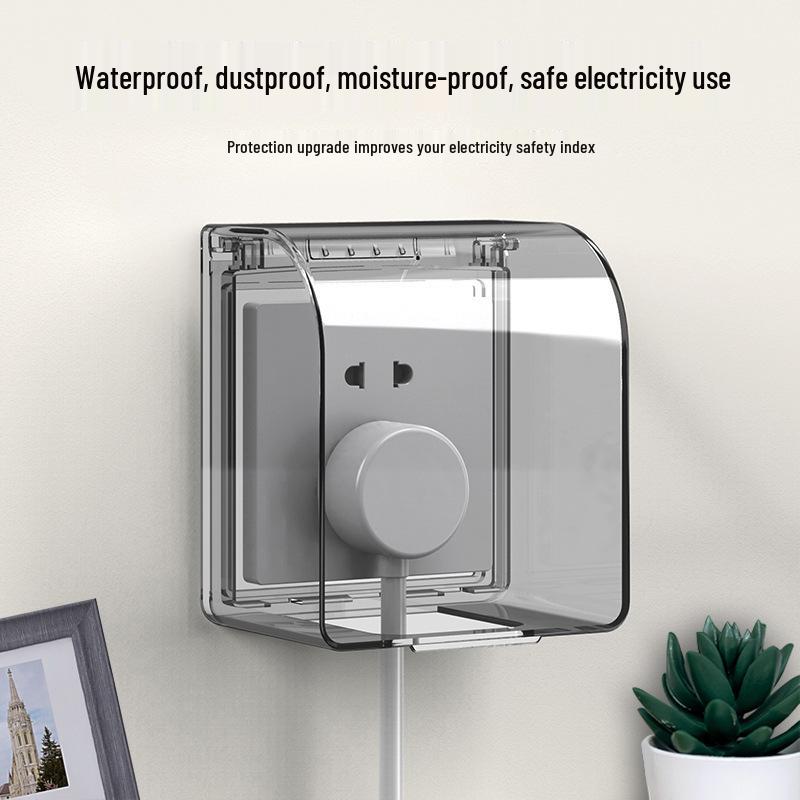 Cubierta de Enchufe Adhesiva Impermeable Tipo 86 para Baño - Caja Anti-Golpes con Protección Infantil