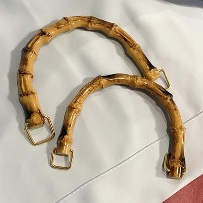 1 Stück Schicke handgefertigte gewebte Taschenaccessoires, Harzgriffe im Bambusstil, DIY Bastel-Ersatztrageschlaufen für Handtaschen