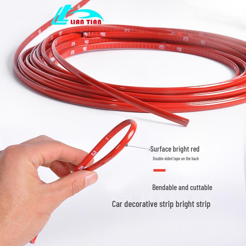 Chrome Red Sport Car Universal Anti-collision Trim Strip for Windows, Body, and Door Edges