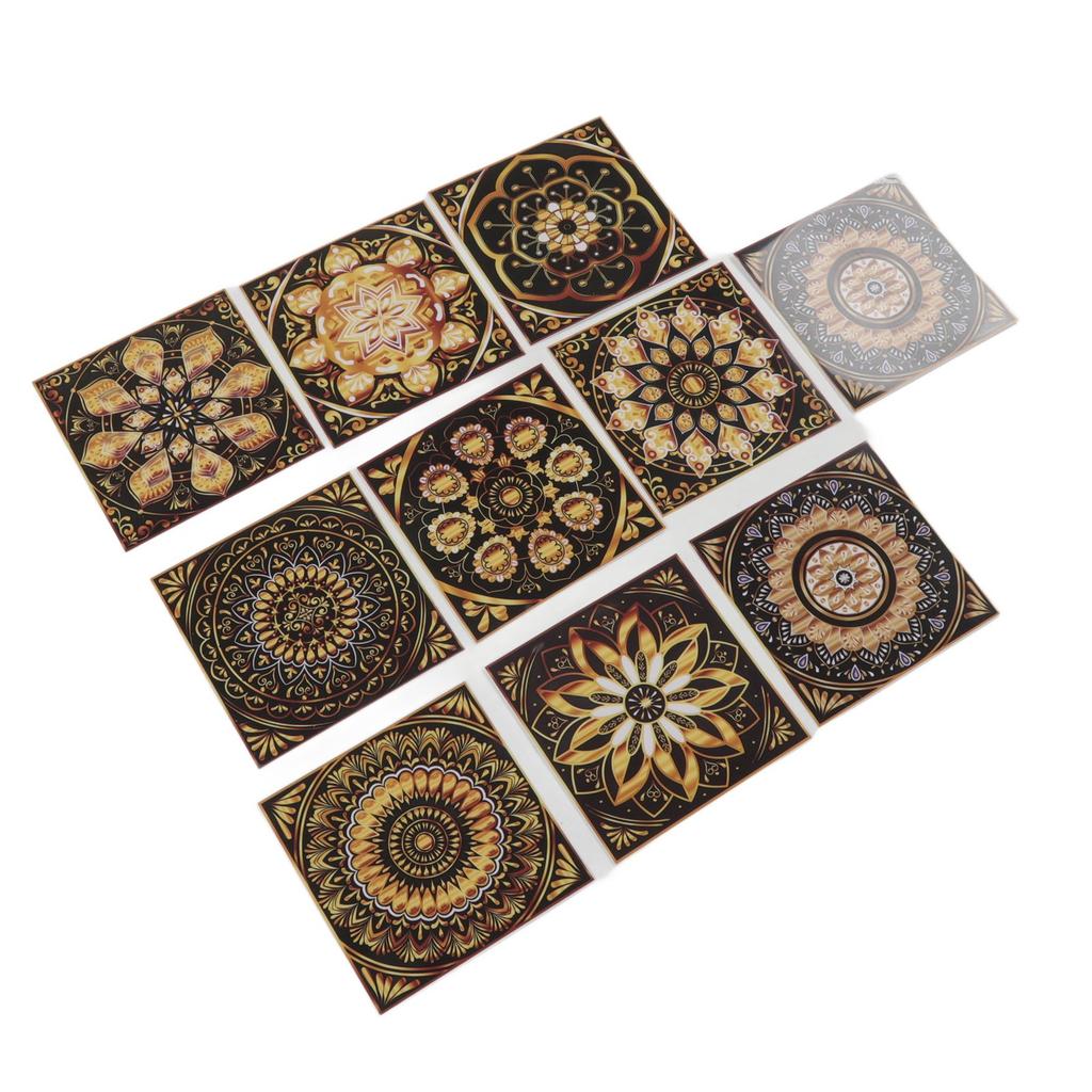 10pcs Tile Sticker Waterproof Clear Pattern Self Adhesive Wall Decals for Hotel Bedroom Kitchen