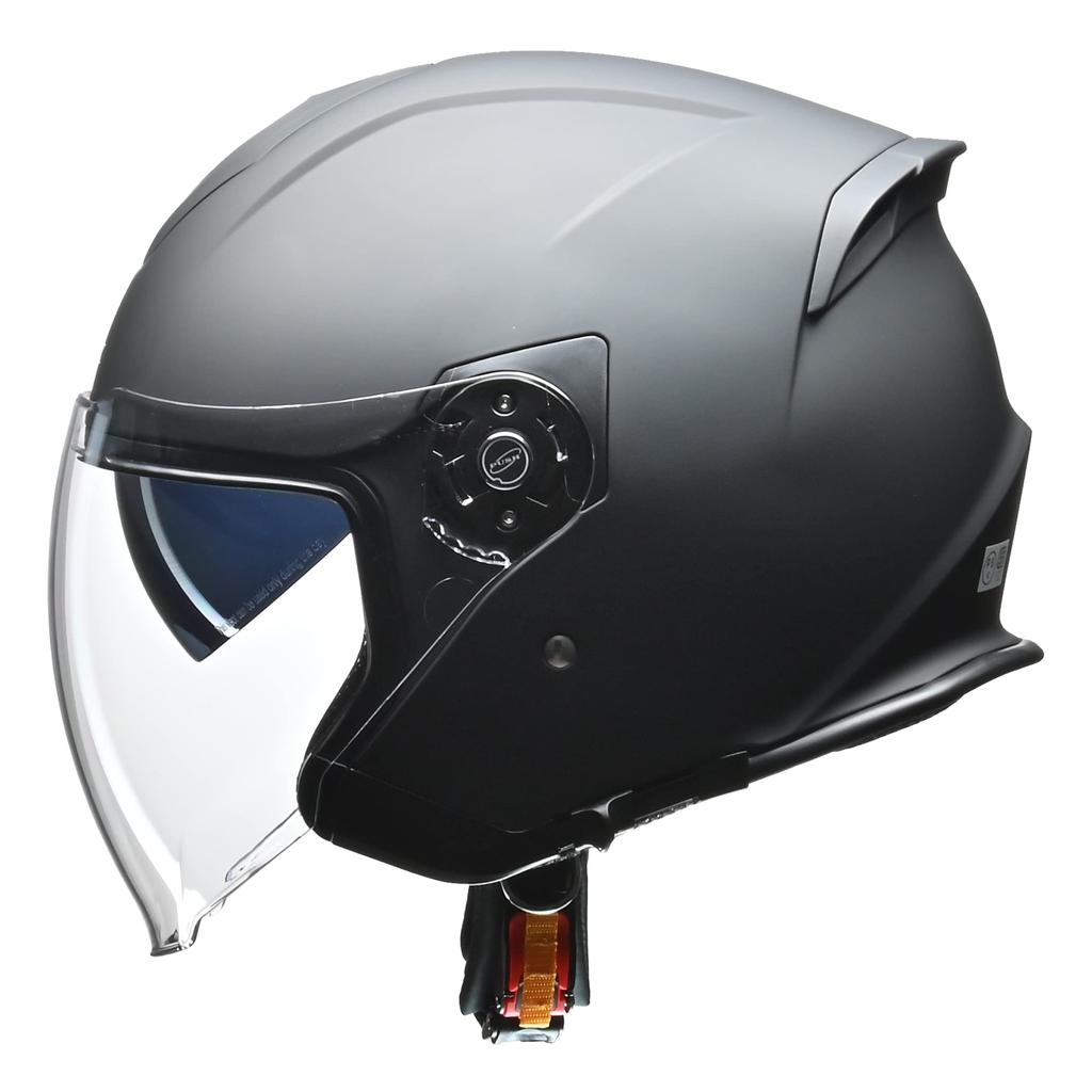 LEAD FLX Motorcycle Jet Helmet with Inner Shield, Matte Black, Size L (Under 59-60cm)