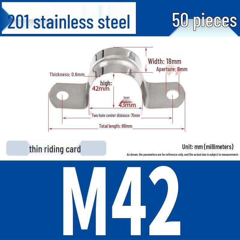 304 Stainless Steel U-Bolt Pipe Clamp Bracket - Pipe & Hose Clip Snap-on Hoop
