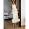 Women's Solid Color Slim Slip Dress Elegant Evening Party Dress  European American Style for New style Leisure
