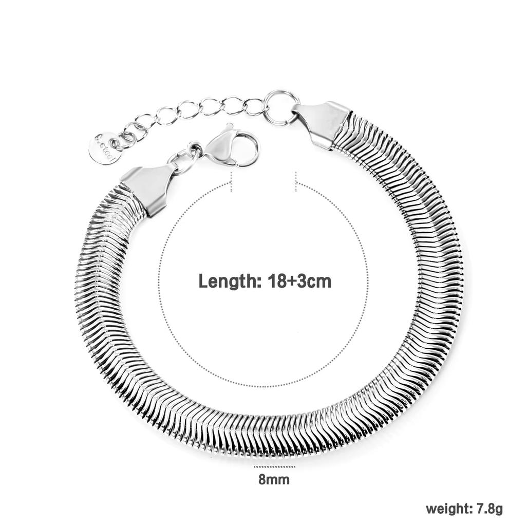 Stainless Steel Bracelet Metal Thick Chain 18K Gold Plated Bracelet Jewelry