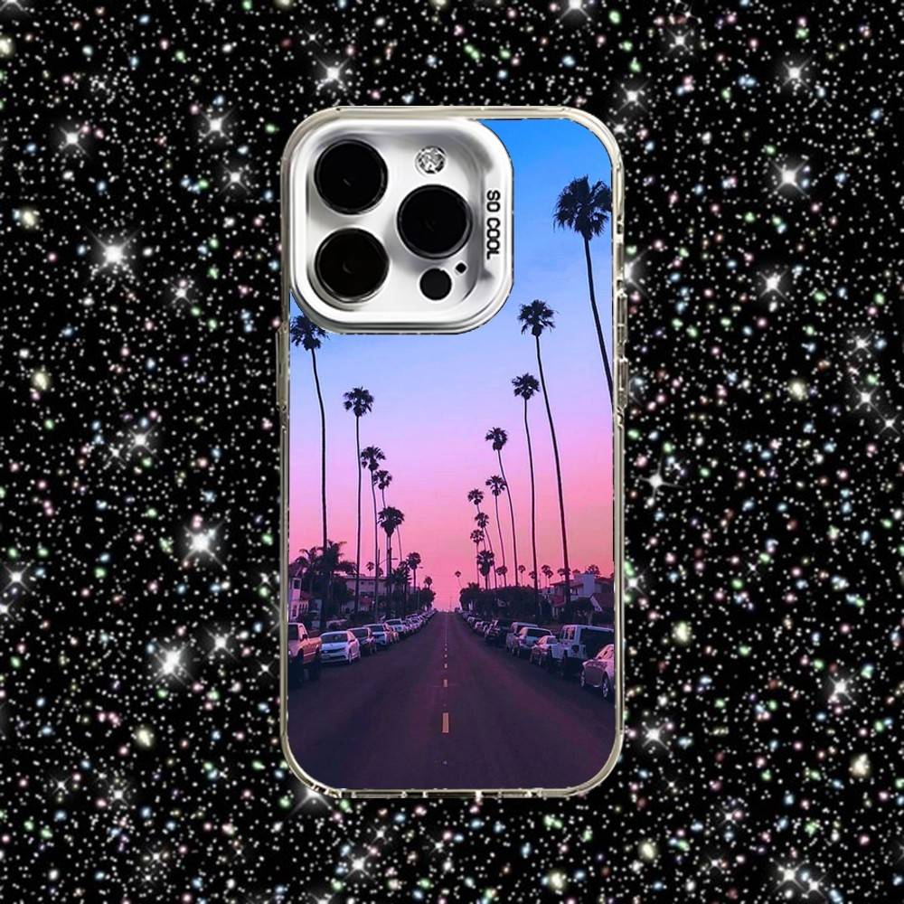 Travel Los Angeles California Phone Case For iPhone 16,15,14,13,12,11,Pro,XS,Max,Plus,Mini,SE White Candy Matte Shockproof Cover