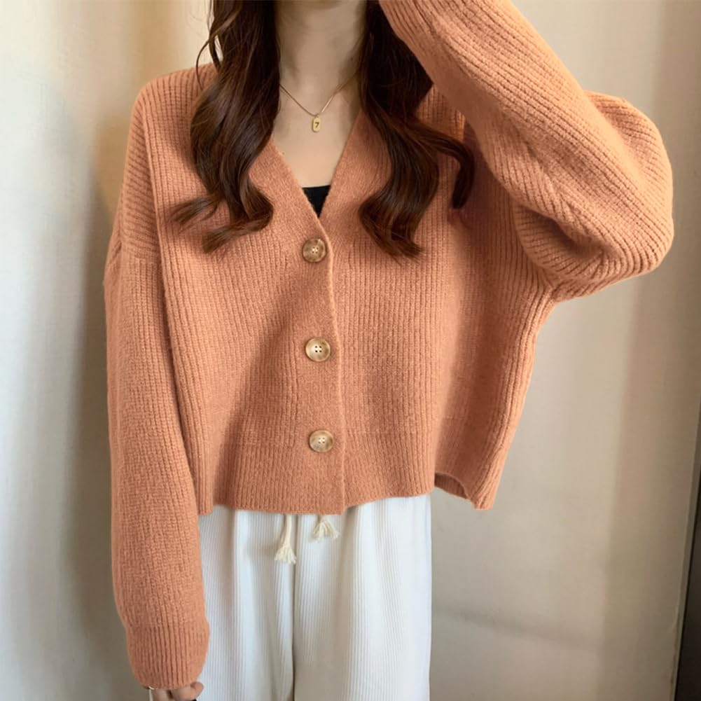 Sueeya Knit Cardigan Bolero Ribbed Long Solid Casual Top for Everyday Winter Women's Sweater, V-Neck, Sleeve, Color, Slimming, Elegant, Cute, Simple,
