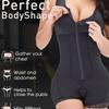 Plus Size Zipper Full Body Shaper, Push Up Breast Support Tummy Control Butt Lifter Bodysuit