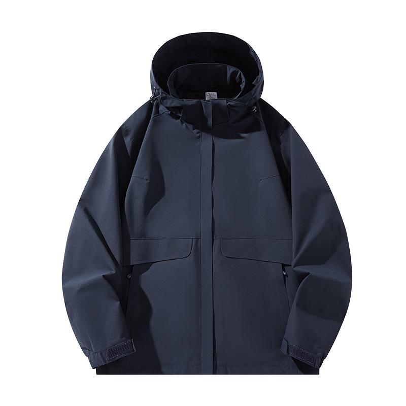 Waterproof Windproof Hooded Jacket for Couples - Breathable & Lightweight for Spring/Autumn Outdoor Activities