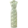 Green new Chinese jacquard cheongsam 1011 new improved young simple and elegant retro daily dress women's spring and summer