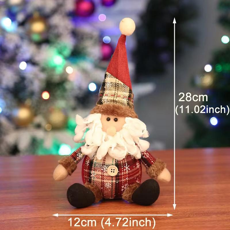 Christmas Santa Doll Decorations For Home 2026 Table Xmas Ornaments Snowman Santa Claus Elk Toys New Year Decor 2026 Noel Gifts