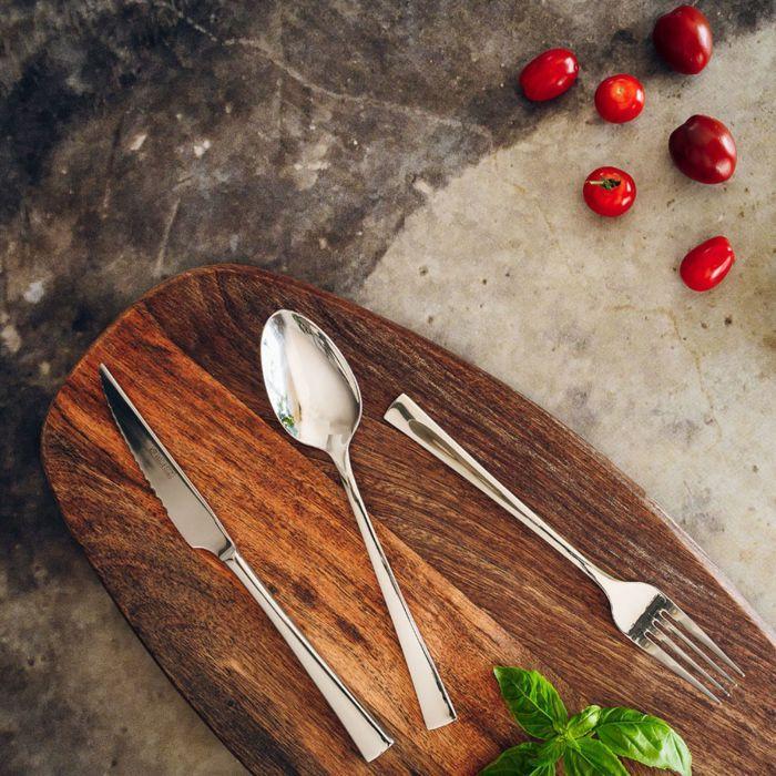 Monix módena | ensemble de couverts de 24 pièces avec couteau à steak, en acier inoxydable 18/10, design contemporain, finition