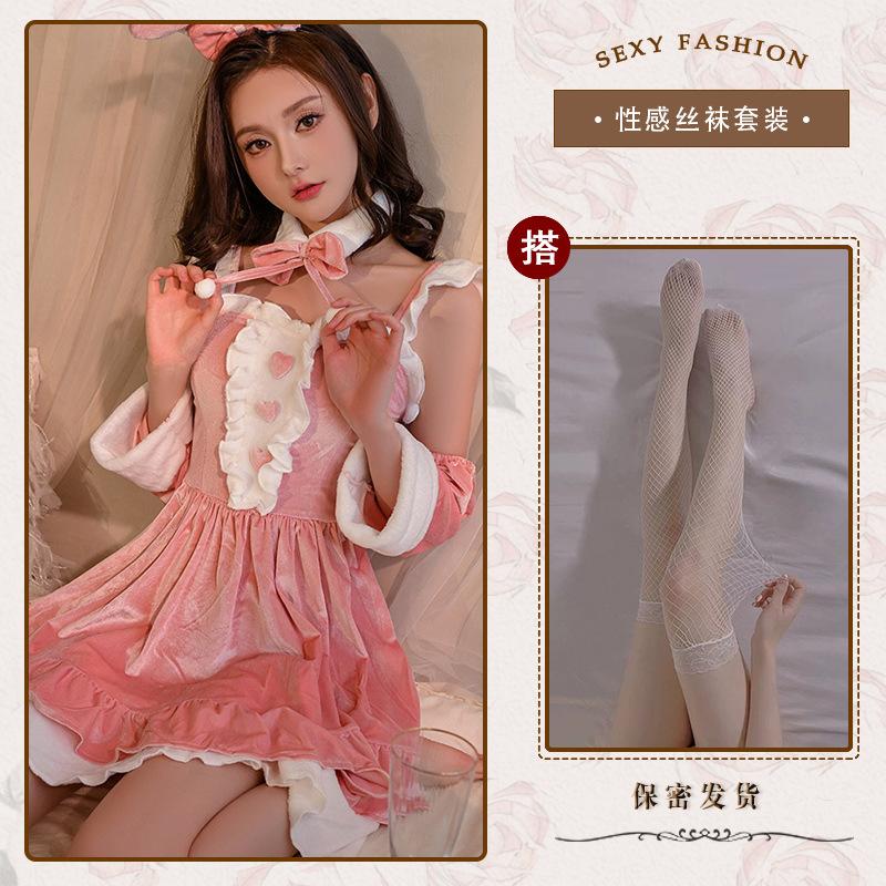Christmas Robe Sexy Lingerie Sexy Red Velvet Nightdress New Year's Ball Cosplay Pure Desire