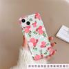 Colorful flower iPhone15promax mobile phone case Apple 14 transparent 13/12 large hole airbag anti-drop 11/16