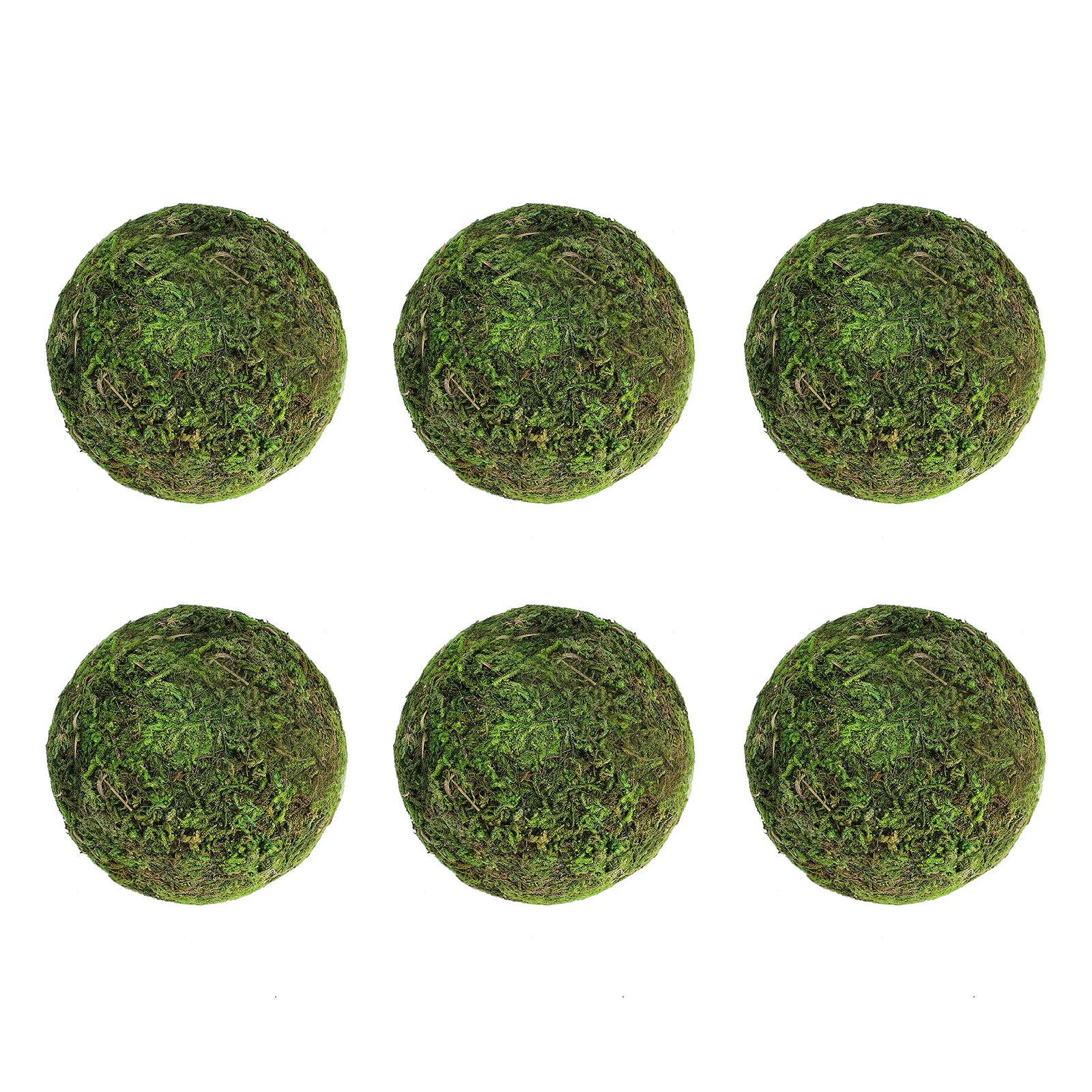 

6pcs Moss 10cm Green Vase Bowl Filler Balls for Christmas Tree Garden Weddings Home Party Decor Type 2